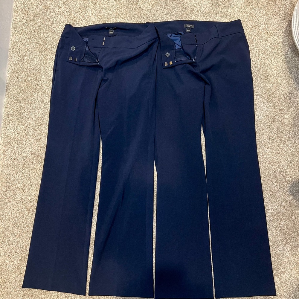 ANN TAYLOR Petite Women’s Dress Pants: TWO PAIRS SOLD TOGETHER, Navy Size 0p